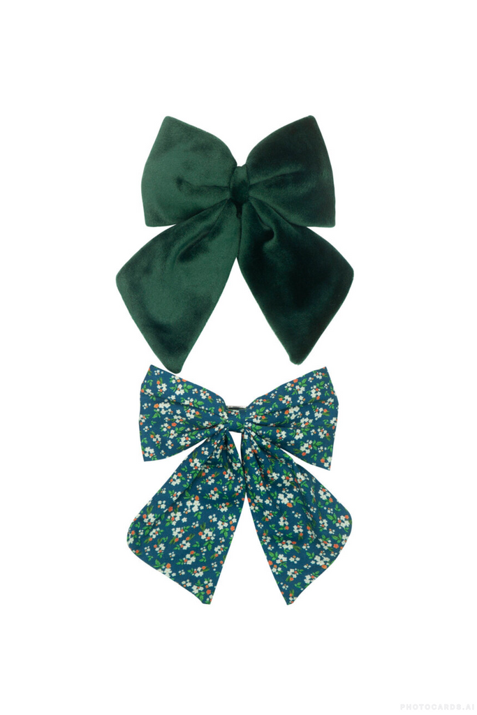 M & L Agnes Oversized Bows - Teal