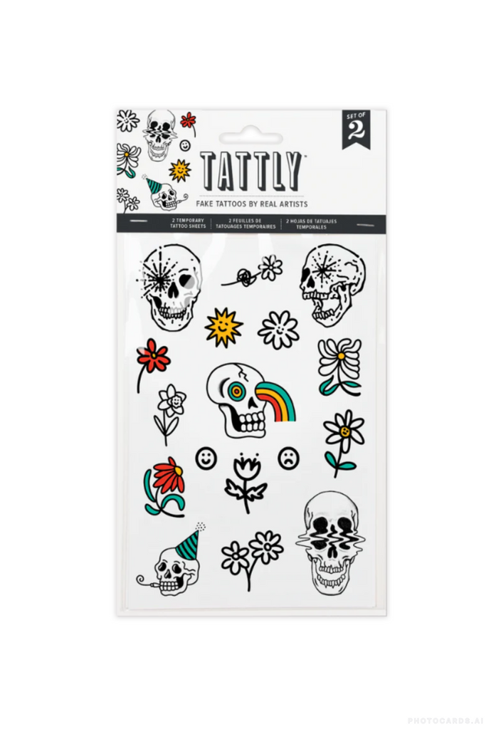 Tattly Bones and Flowers Tattoo Sheets