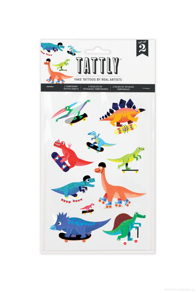 Tattly Dino Derby Tattoo Sheet