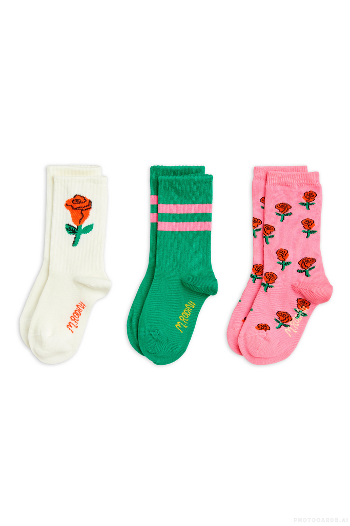 MR Roses 3 Pk Socks