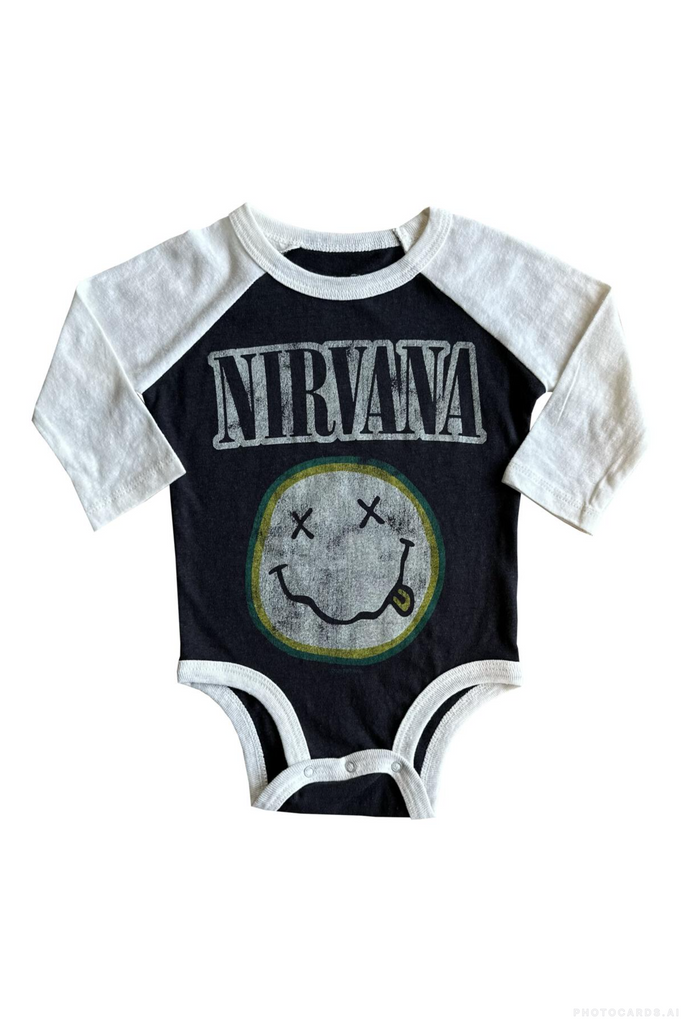 RS Nirvana Smiley Raglan LS Onesie