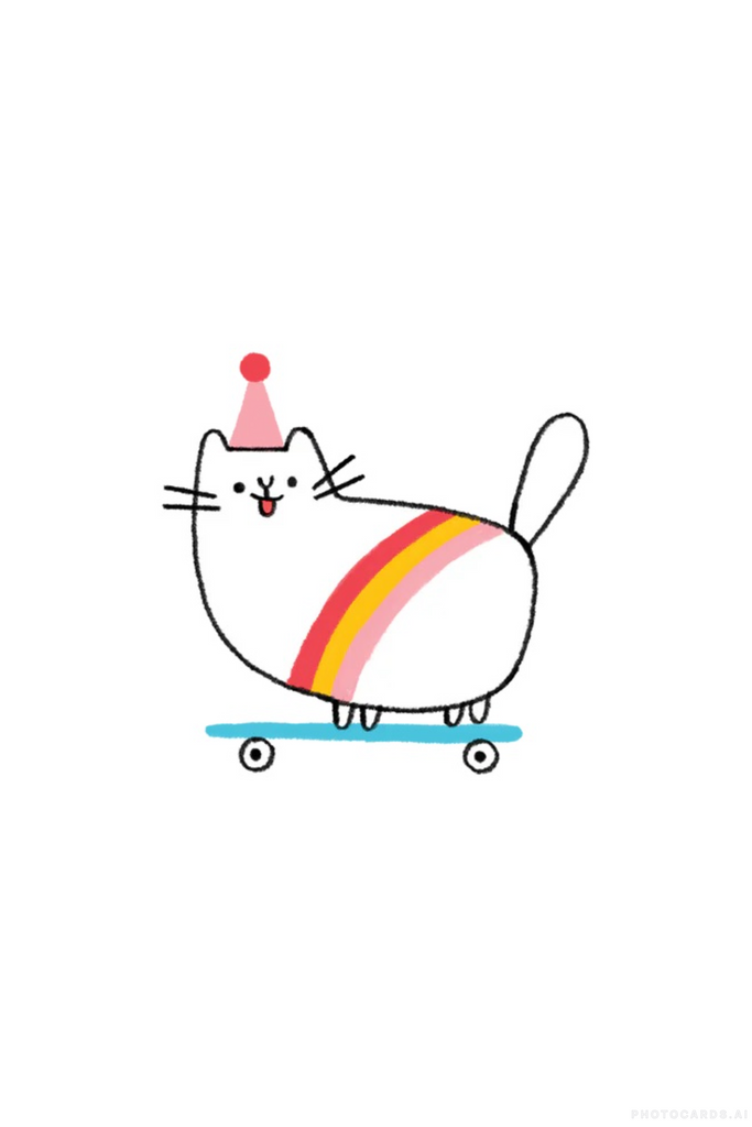 Tattly Skateboard Kitty Tattoo Pair