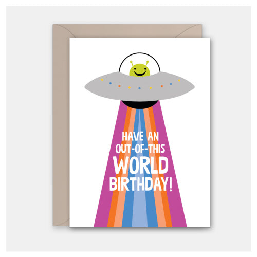 Spaceship Birthday Card