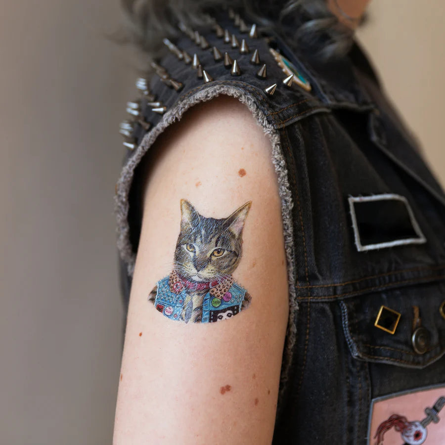 Tattly Punk Cat Tattoo Pair