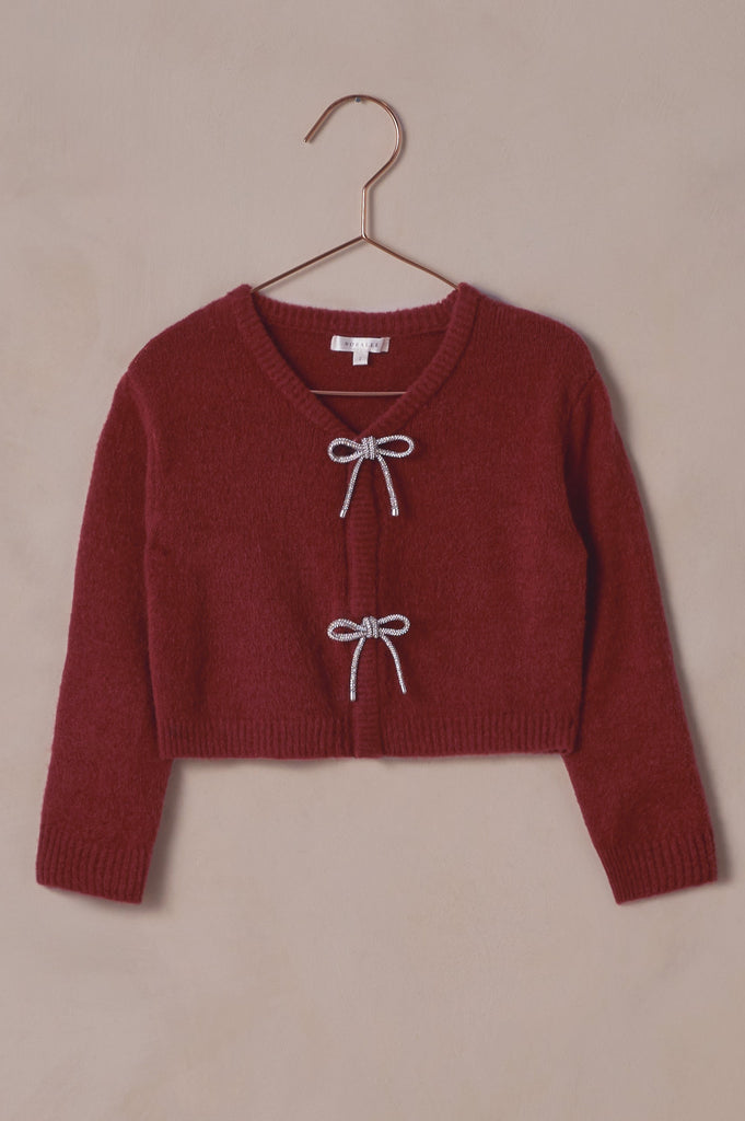 Bow Cardigan - Ruby