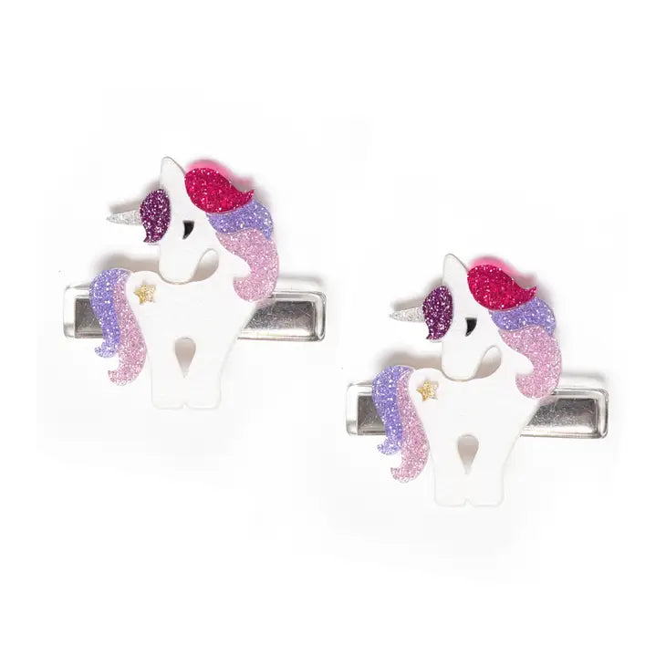 L&R Purple Glitter Unicorn Alligator Clip